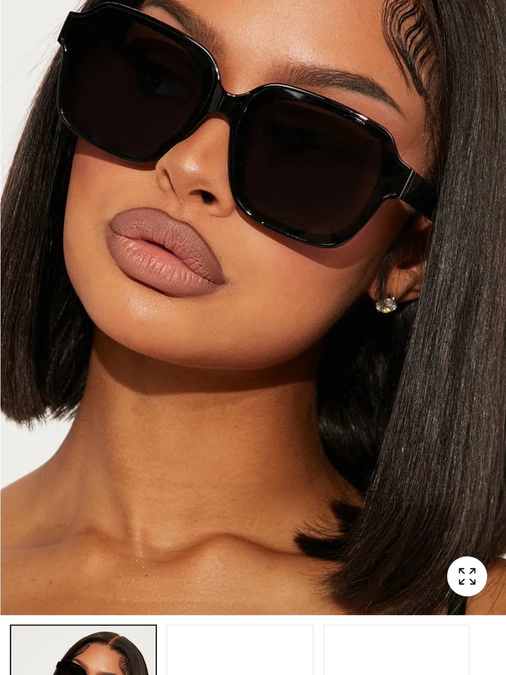 Fashion Nova Black Oversized Square Sunglasses